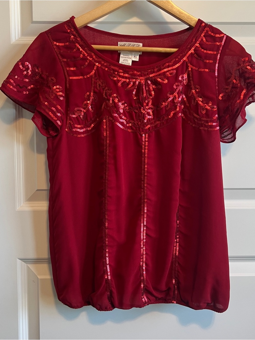 Max Studio Specialty Sequin Blouse XS